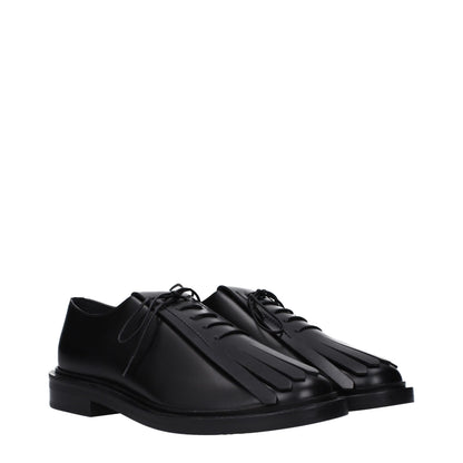 Flat Lace-Up Shoes by Max Mara for unisex in leather & rubber black showcases a impeccable silhouette as Unisex Leather & Rubber Flat Lace-Up Shoes, artfully designed with a impeccable flat and refined round toe style for a impeccable finish.