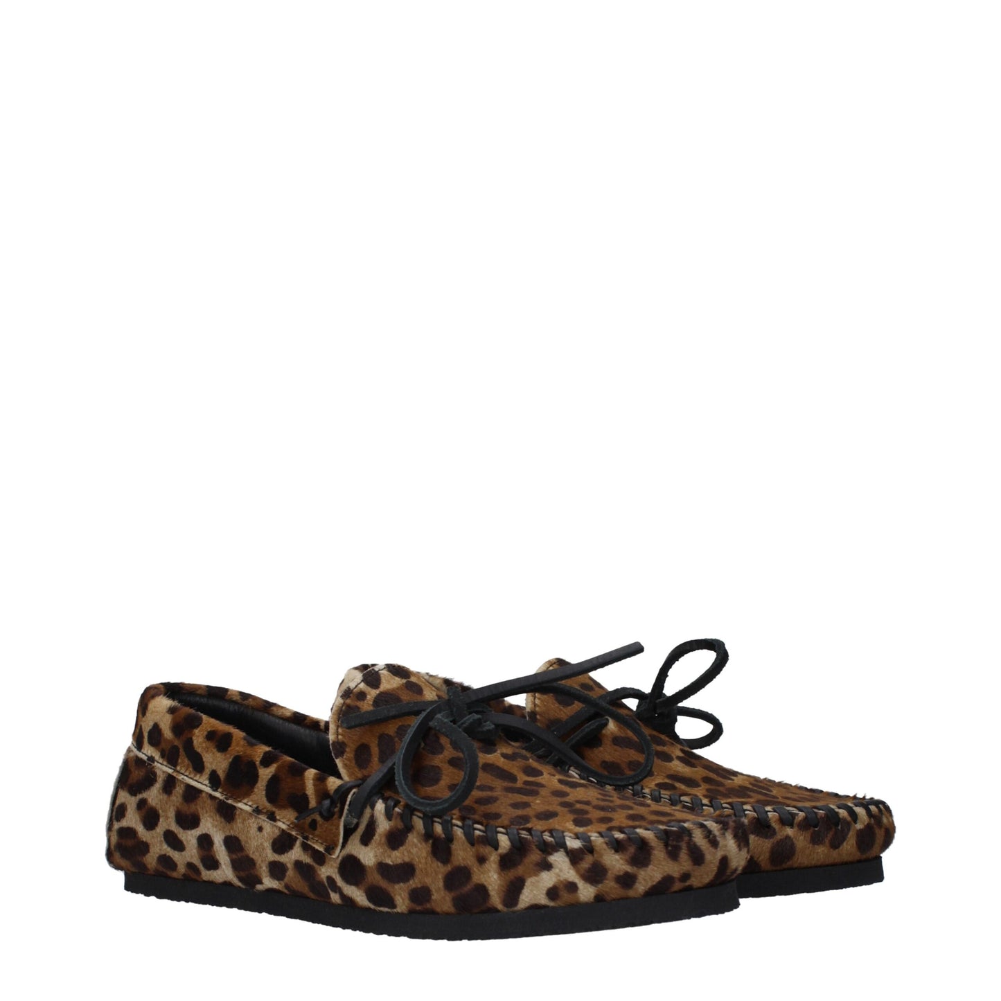 Flat Loafer Shoes by Isabel Marant for unisex in rubber brown features an ergonomic silhouette, perfectly showcasing Pony Unisex Rubber Flat Loafer Shoes with its distinct flat and elegant round toe style.