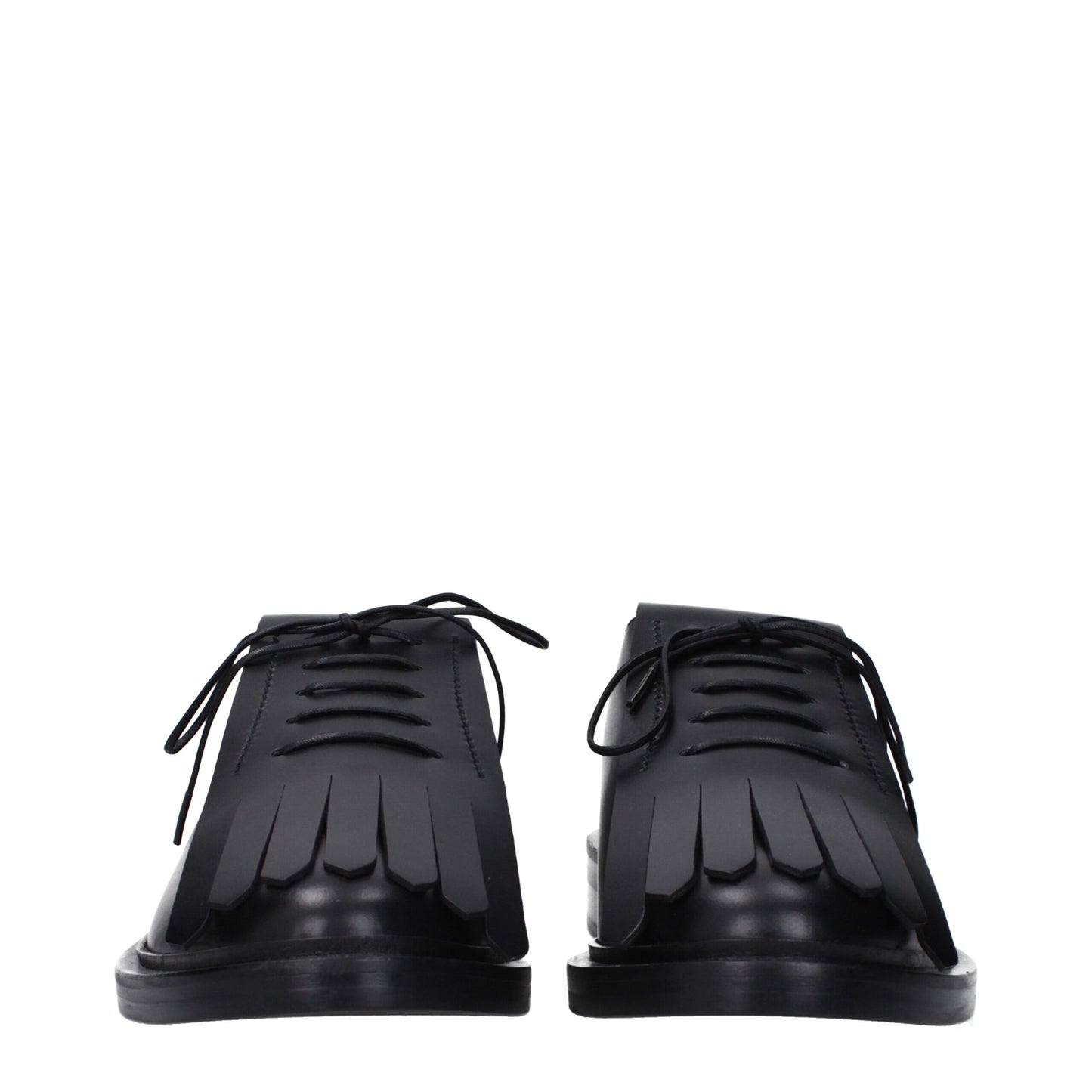 Flat Lace-Up Shoes by Max Mara for unisex in leather & rubber black showcases a timeless silhouette from the Unisex Leather & Rubber Flat Lace-Up Shoes collection, featuring a timeless flat and round toe style for a timeless finish.
