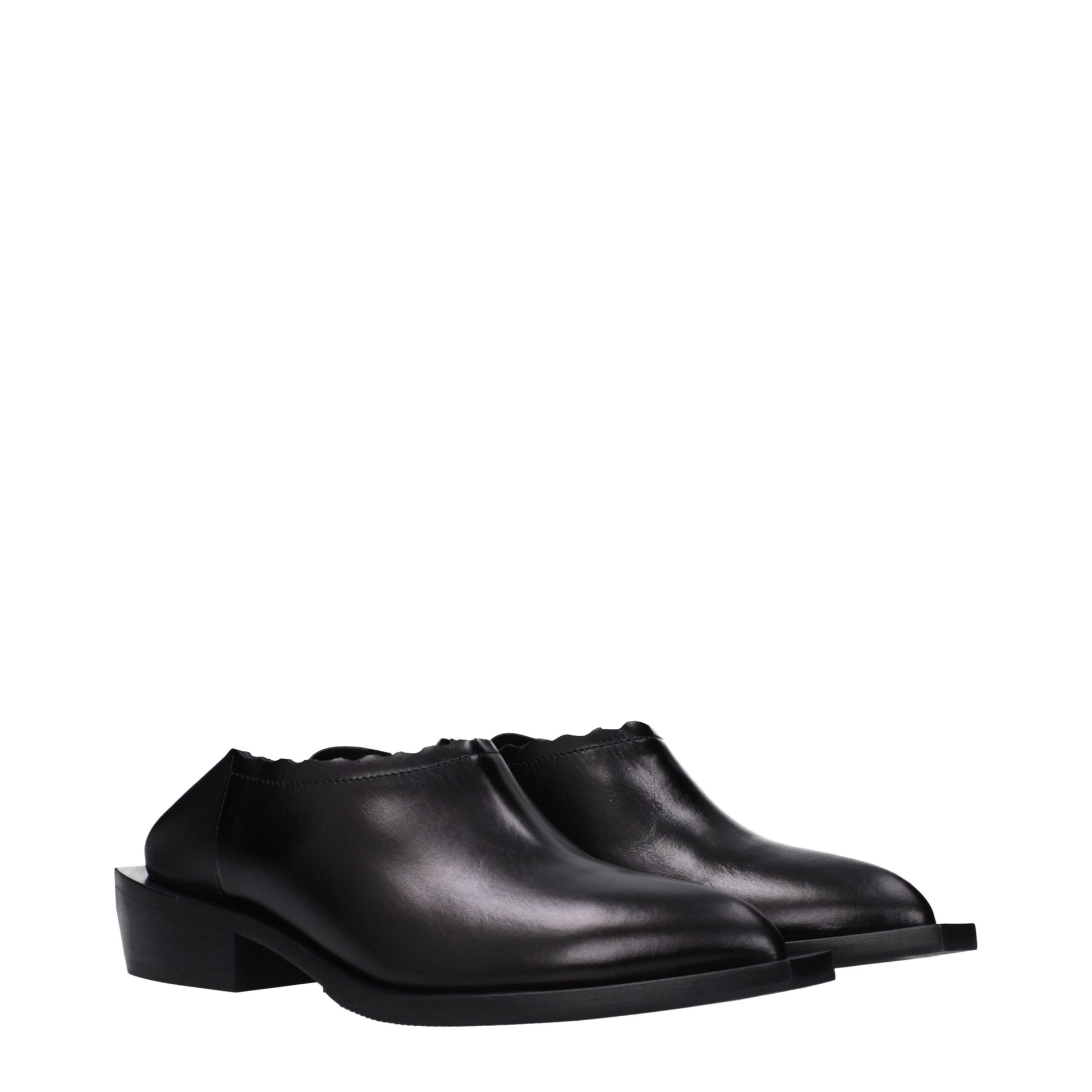 Mules Loafers Flat Shoes by Moschino for women in leather & rubber black showcases a enchanting silhouette as part of the Women's Leather & Rubber Mules Loafers Flat Shoes collection, defined by a enchanting and for a enchanting look.