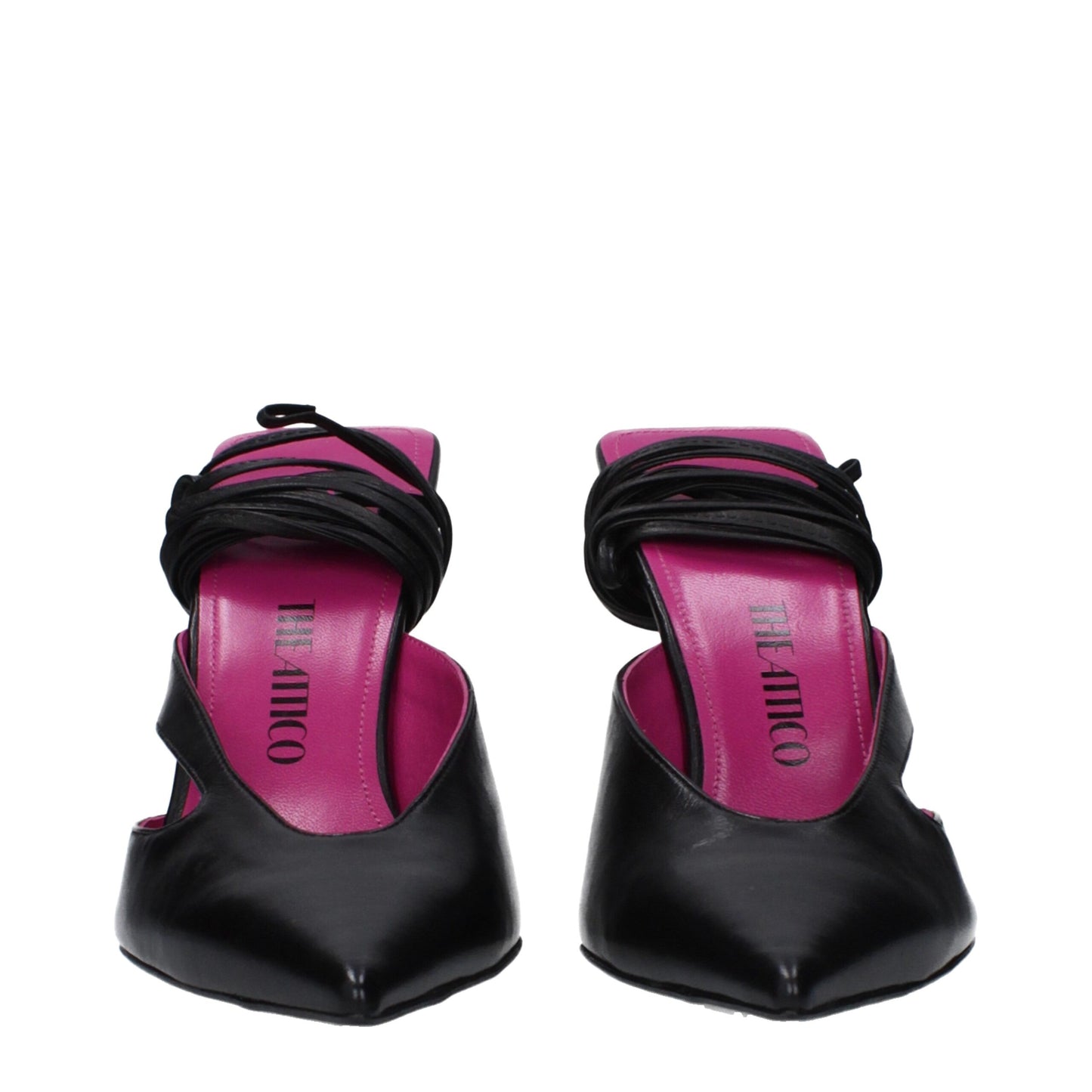 High-Heel Lace-Up Sandals by The Attico for women in leather black features an exquisite silhouette, showcasing the exquisite Women's Leather High-Heel Lace-Up Sandals with a high-heel 10-5-cm-heel and .
