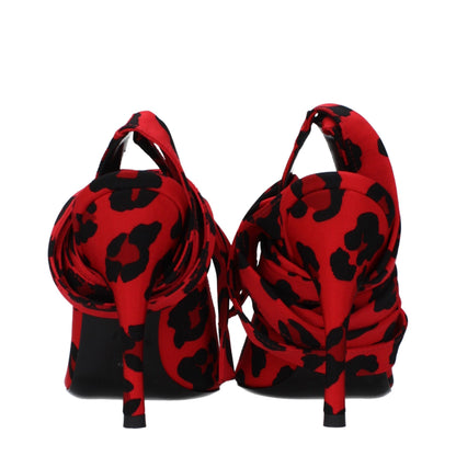 Very-High-Heel Lace-Up Sandals by The Attico for women in leather red presents a sculptural silhouette, showcasing the Women's Leather Very-High-Heel Lace-Up Sandals design with a sculptural high-heel 12-cm-heel very-high-heel and for a premium look.