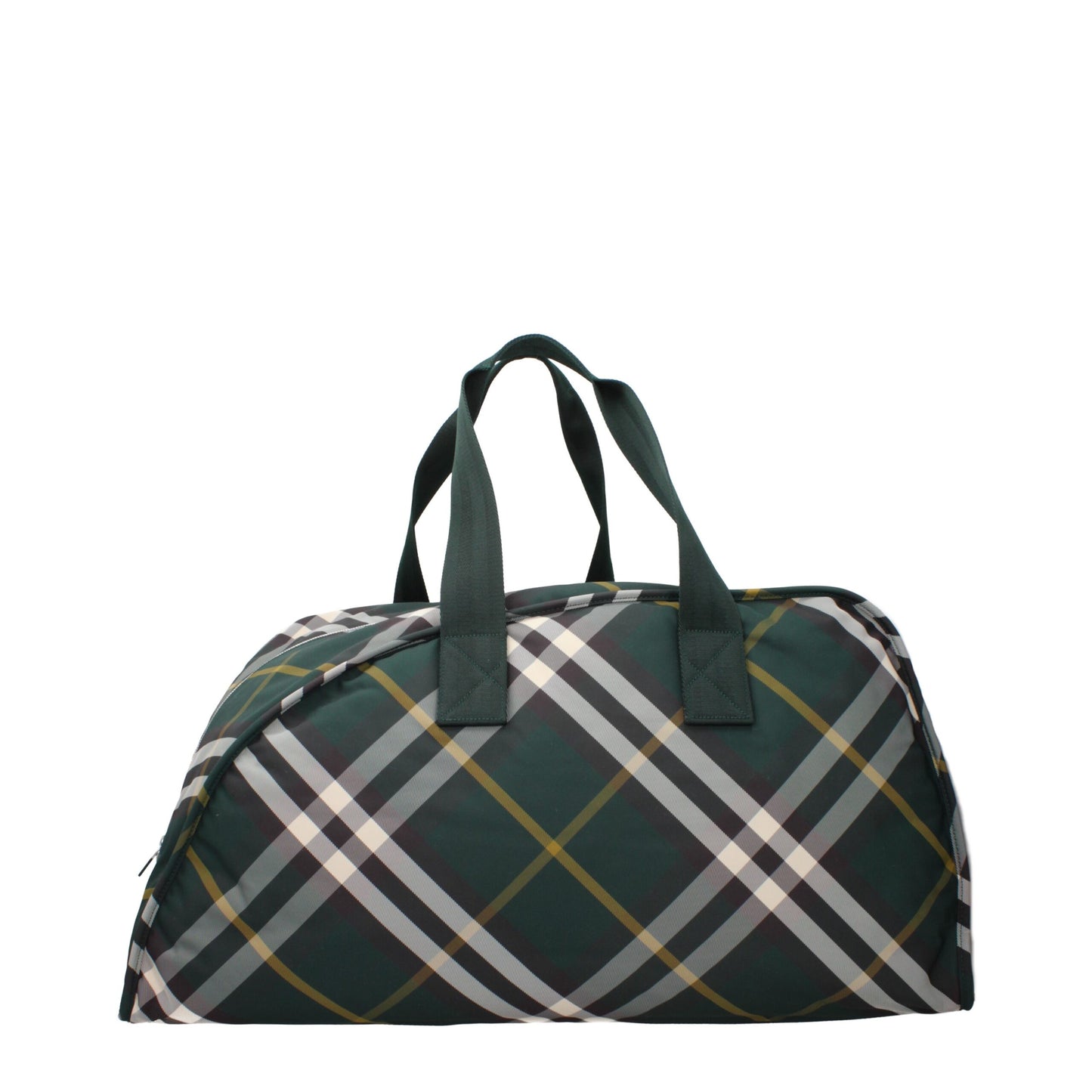 Travel Duffel Bag by Burberry for men in fabric green, silver & print presents a refined Fabric Travel Duffel Bag design, featuring a secure zipper and refined internal-pockets with versatile handle.