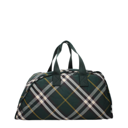 Travel Duffel Bag by Burberry for men in fabric green, silver & print presents a refined Fabric Travel Duffel Bag design, showcasing a secure zipper and refined internal-pockets with versatile handle.