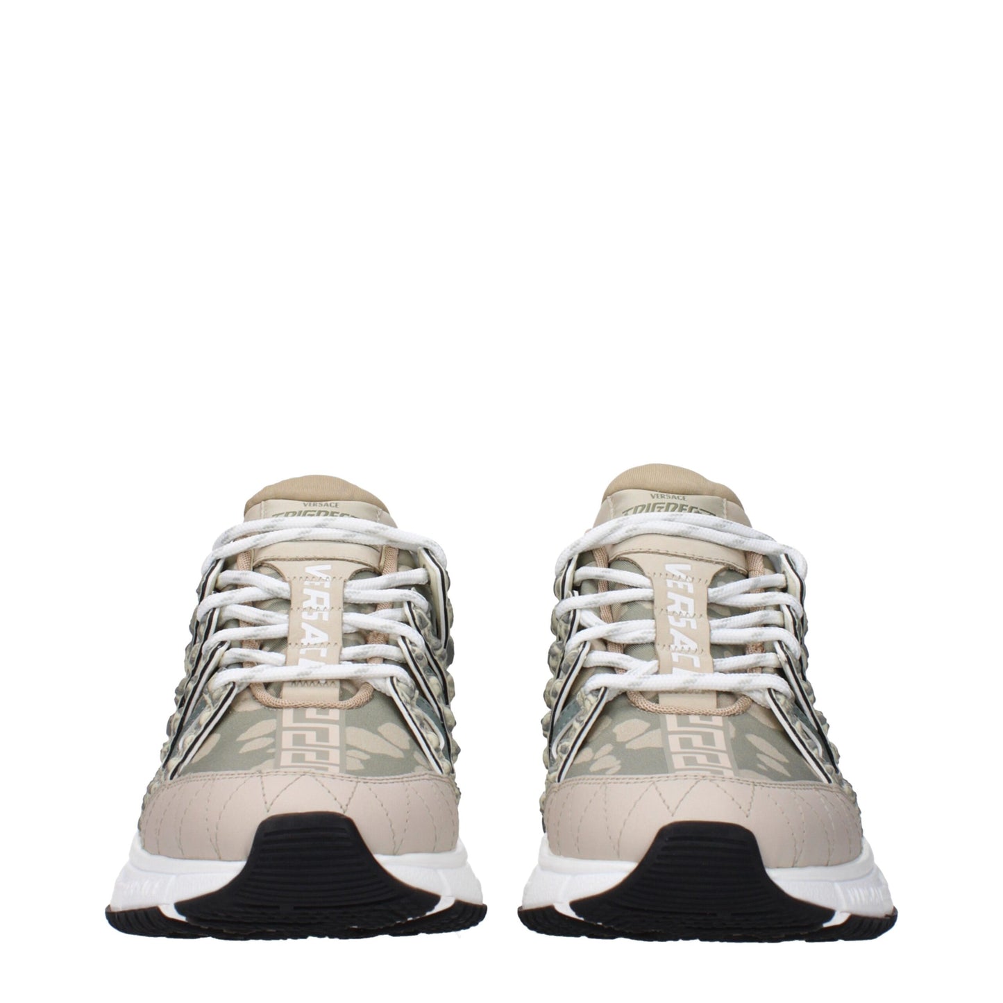 Sneakers by Versace for men in rubber & fabric green presents a on trend silhouette from the Men's Casual Rubber & Fabric Sneakers collection, showcasing a on trend casual style for an elevated aesthetic.