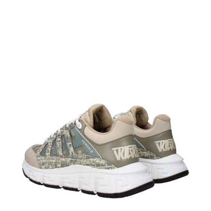 Sneakers by Versace for men in rubber & fabric green features an versatile design from the Men's Casual Rubber & Fabric Sneakers collection, highlighting a versatile casual style for a premium, high-fashion look.