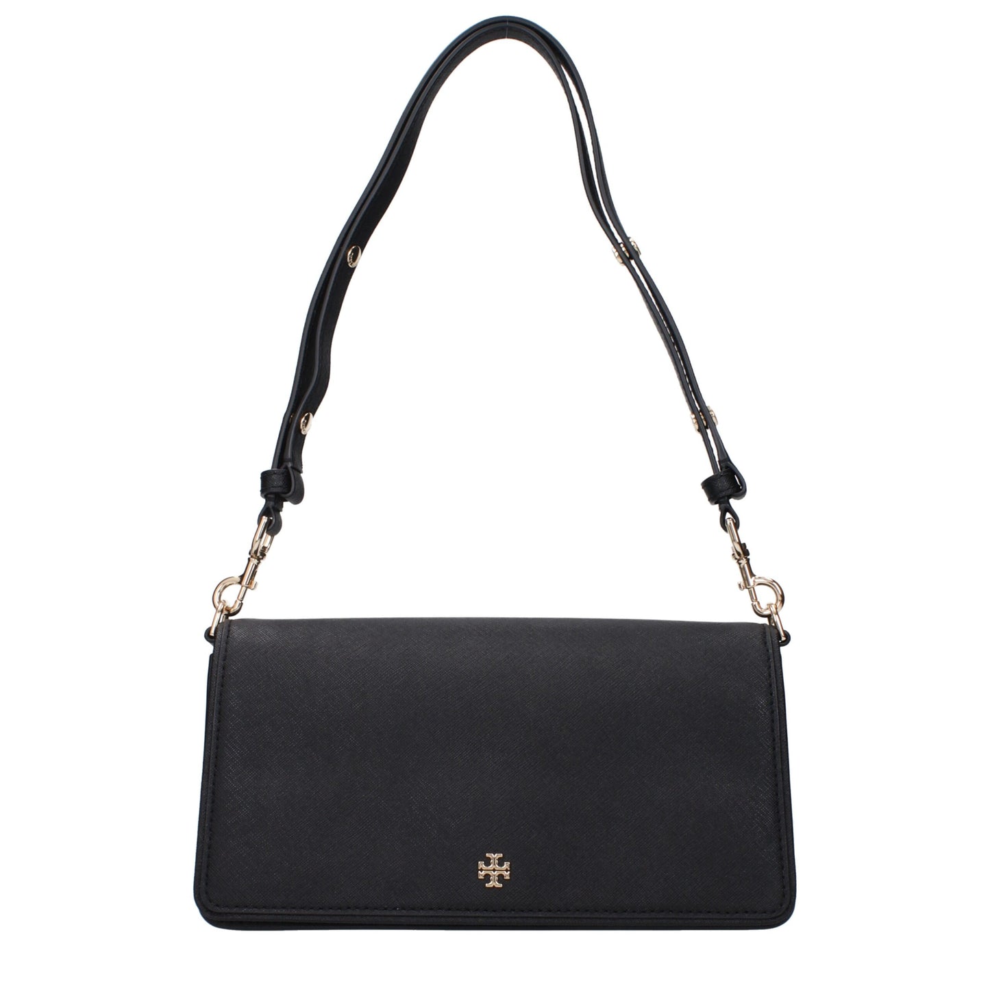 Tory Burch Leather Small Shoulder Bag - Black Gold
