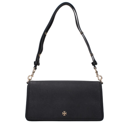 Tory Burch Leather Small Shoulder Bag - Black Gold