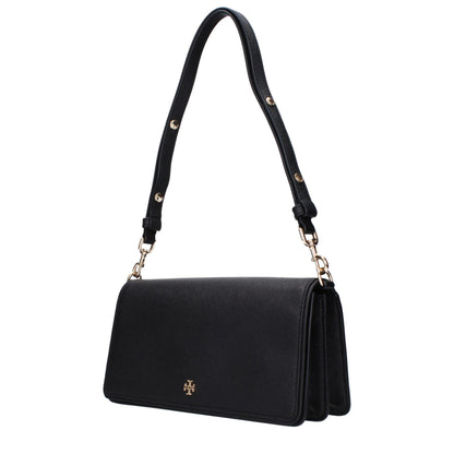 Tory Burch Leather Small Shoulder Bag - Black Gold
