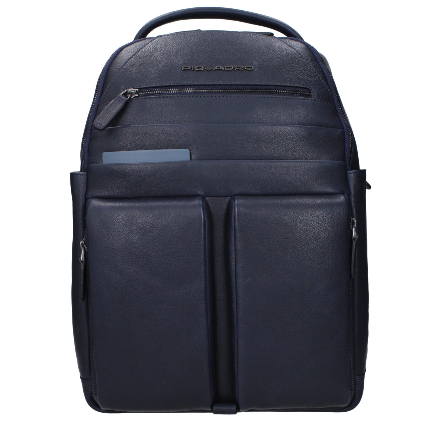 Large Backpack by Piquadro for men in leather blue features a architectural Leather Large Backpack design with a secure zipper, ample built-in-compartments & external-pockets, and versatile backpack-strap, adjustable-strap & handle for a architectural finish.