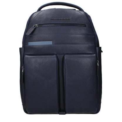 Large Backpack by Piquadro for men in leather blue features a architectural Leather Large Backpack design with a secure zipper, ample built-in-compartments & external-pockets, and versatile backpack-strap, adjustable-strap & handle for a architectural finish.