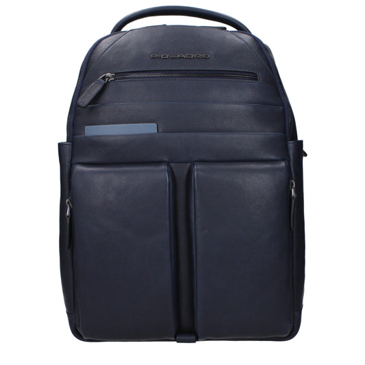 Large Backpack by Piquadro for men in leather blue features a architectural Leather Large Backpack design with a secure zipper, ample built-in-compartments & external-pockets, and versatile backpack-strap, adjustable-strap & handle for a architectural finish.