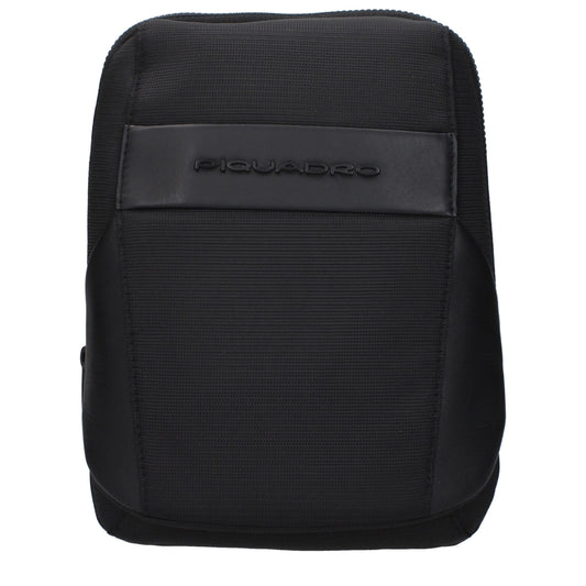 Small Crossbody Handbag by Piquadro for unisex in fabric black features an versatile silhouette, showcasing a secure zipper and versatile with versatile crossbody-strap, shoulder-strap & adjustable-strap for a versatile finish.