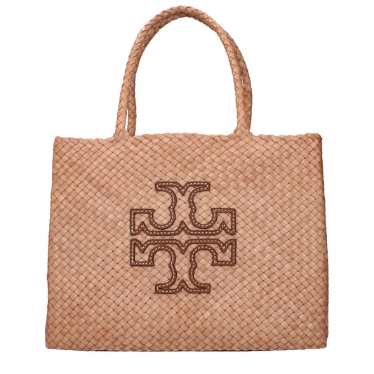 Medium Shoulder Clutch Bag by Tory Burch for women in leather brown & pink presents a statuesque silhouette, showcasing a secure and statuesque with versatile shoulder-strap & handle for a sophisticated look.