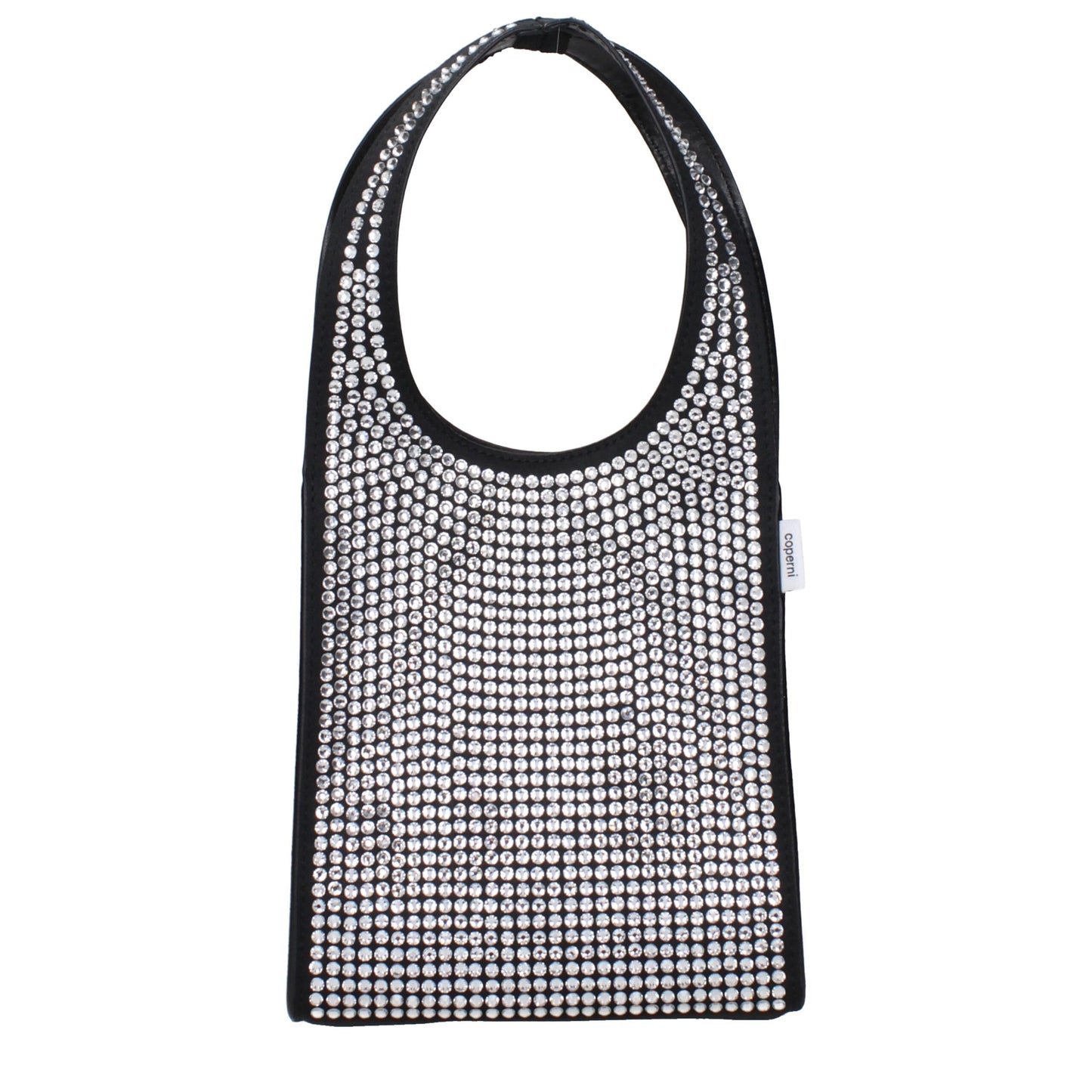 Micro Handbag by Coperni for women in pvc black & silver presents a ornamental silhouette, showcasing a secure , ample , and versatile shoulder-strap & handle for a ornamental finish.