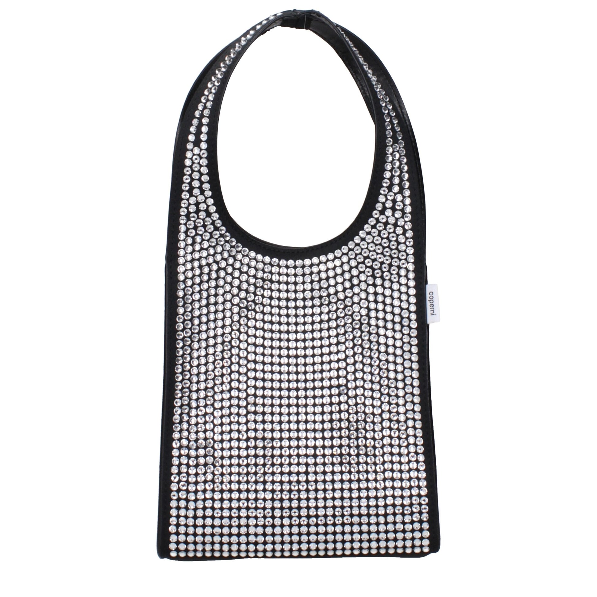 Micro Handbag by Coperni for women in pvc black & silver presents a ornamental silhouette, showcasing a secure , ample , and versatile shoulder-strap & handle for a ornamental finish.