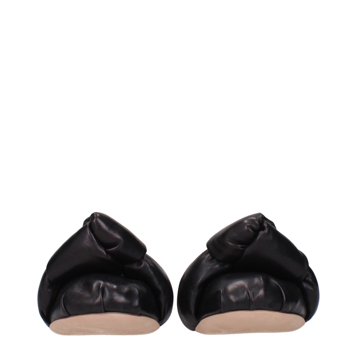 Ballet Flat Shoes by Miu Miu for women in leather black features an captivating silhouette, showcasing the captivating style of the Women's Leather Ballet Flat Shoes with its distinct and refined round toe style.