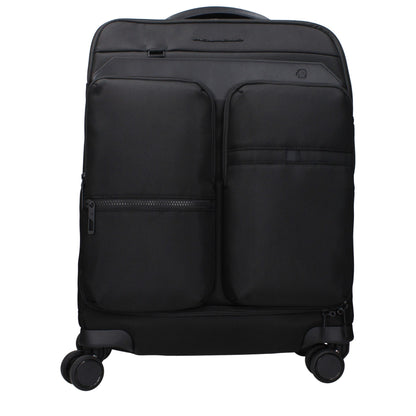 Small Duffel Bag by Piquadro for men in leather black features a refined Leather Small Duffel Bag design with a secure zipper, ample built-in-compartments, external-pockets & internal-pockets, and versatile adjustable-strap & handle for a refined aesthetic.