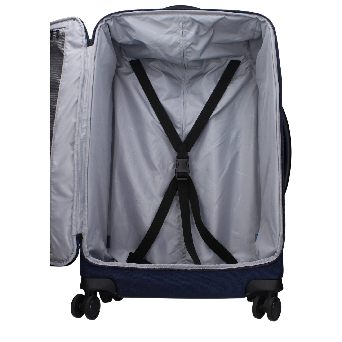 Medium Duffel Bag by Piquadro for men in leather black & blue features an refined Leather Medium Duffel Bag design with a secure zipper, refined built-in-compartments, external-pockets & internal-pockets, and versatile adjustable-strap & handle for a refined finish.