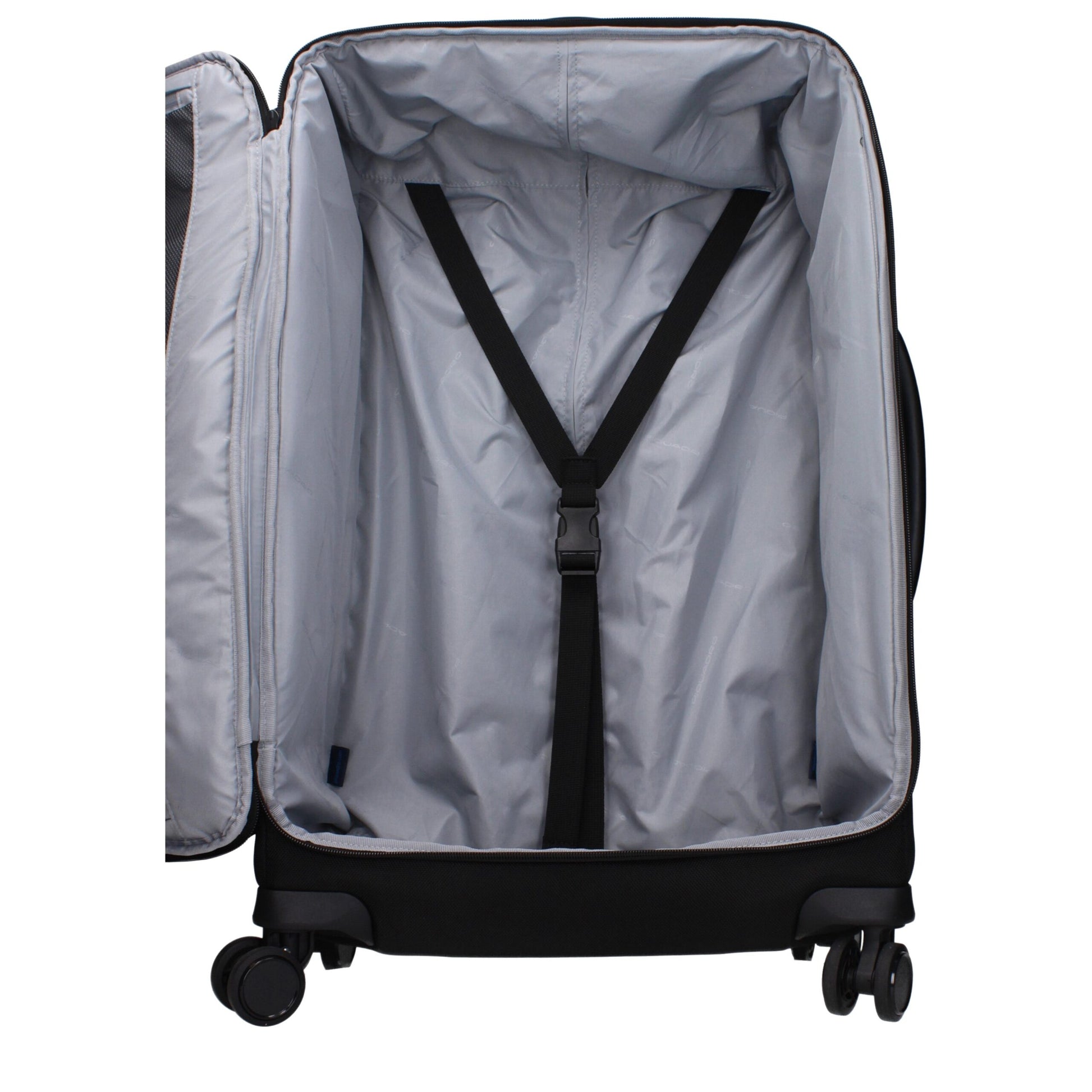 Medium Duffel Bag by Piquadro for men in leather black presents a refined Leather Medium Duffel Bag design, showcasing a secure zipper and refined built-in-compartments, external-pockets & internal-pockets with versatile adjustable-strap & handle.
