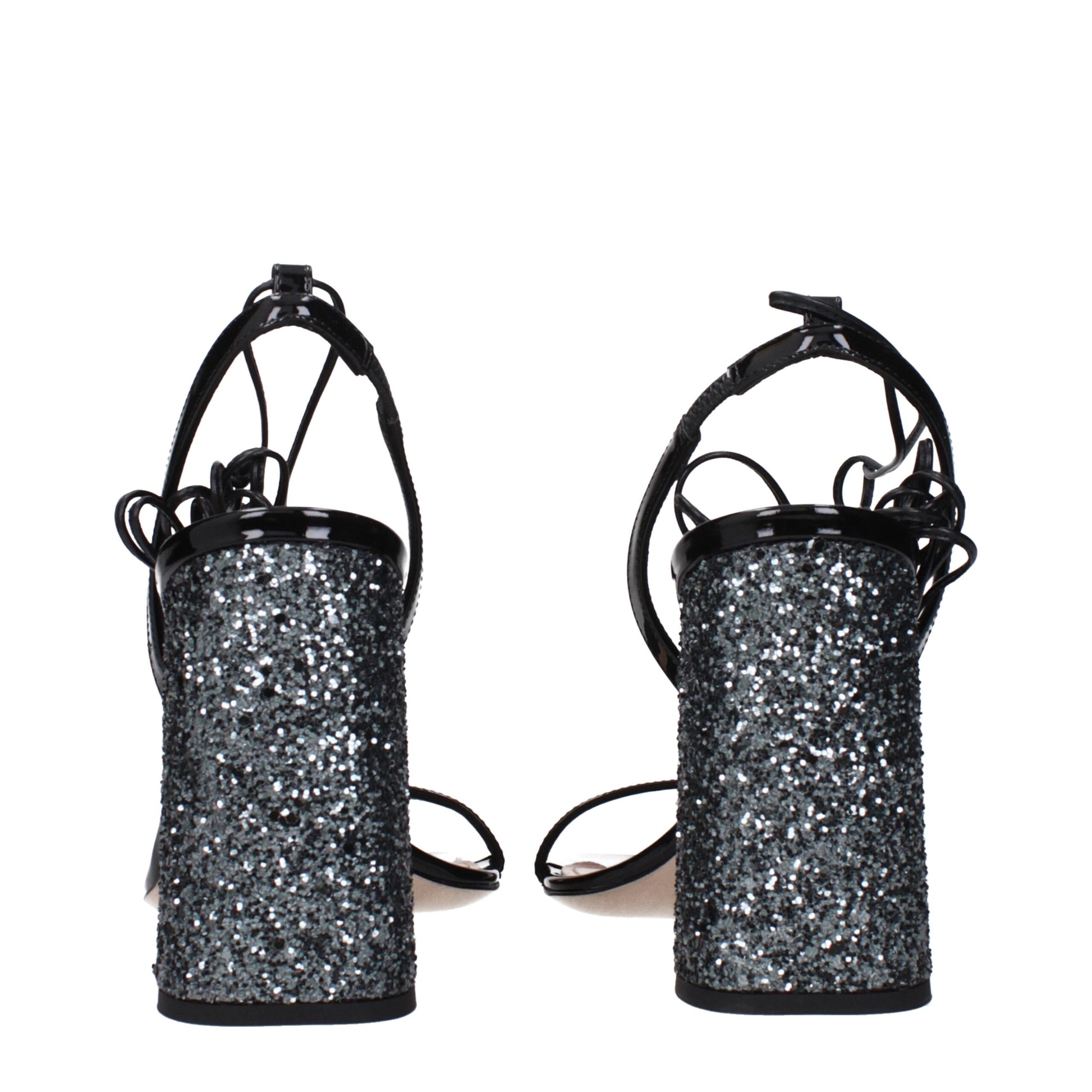 Sandals by Miu Miu for women in patent leather black showcases a sculptural silhouette as Women's Patent Leather Sandals, defined by a sculptural and sculptural open toe style for a sculptural look.