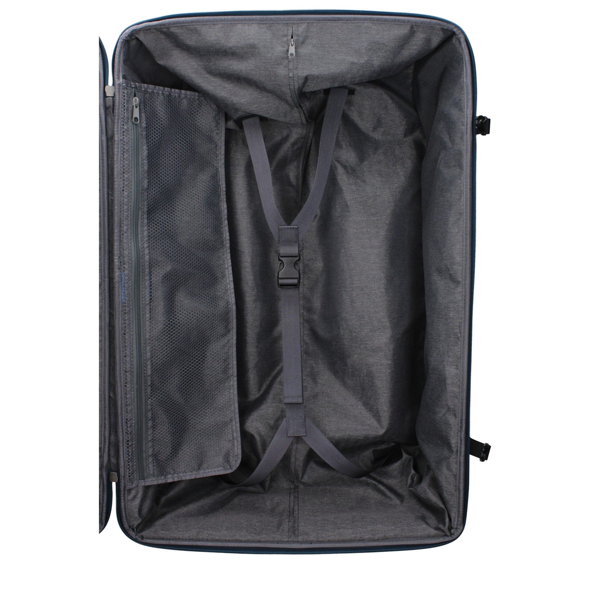 Large Duffel Bag by Piquadro for men in leather blue presents a refined Leather Large Duffel Bag design, showcasing a secure zipper & buckle and refined external-pockets & internal-pockets with versatile adjustable-strap & handle.