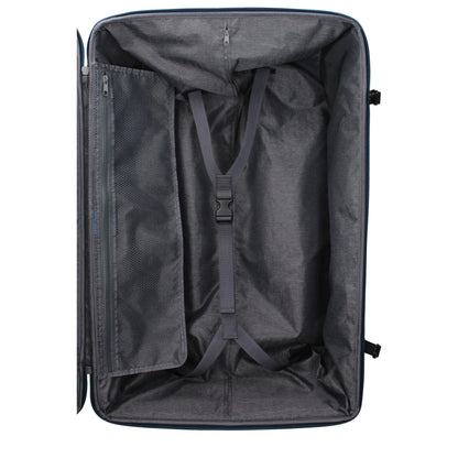 Large Duffel Bag by Piquadro for men in leather blue presents a refined Leather Large Duffel Bag design, showcasing a secure zipper & buckle and refined external-pockets & internal-pockets with versatile adjustable-strap & handle.