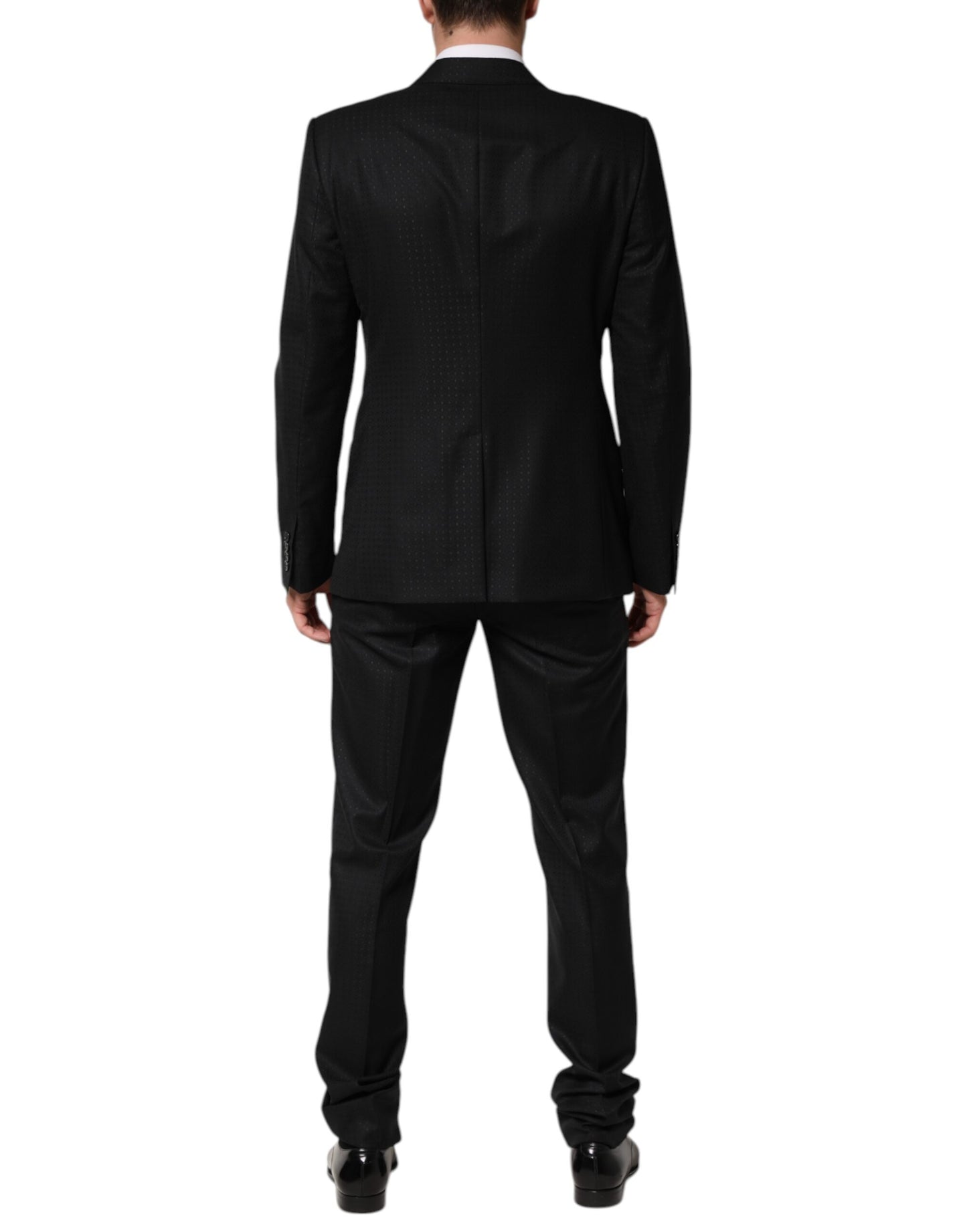 Dolce & Gabbana Black Jacquard Single Breasted 2 Piece Suit