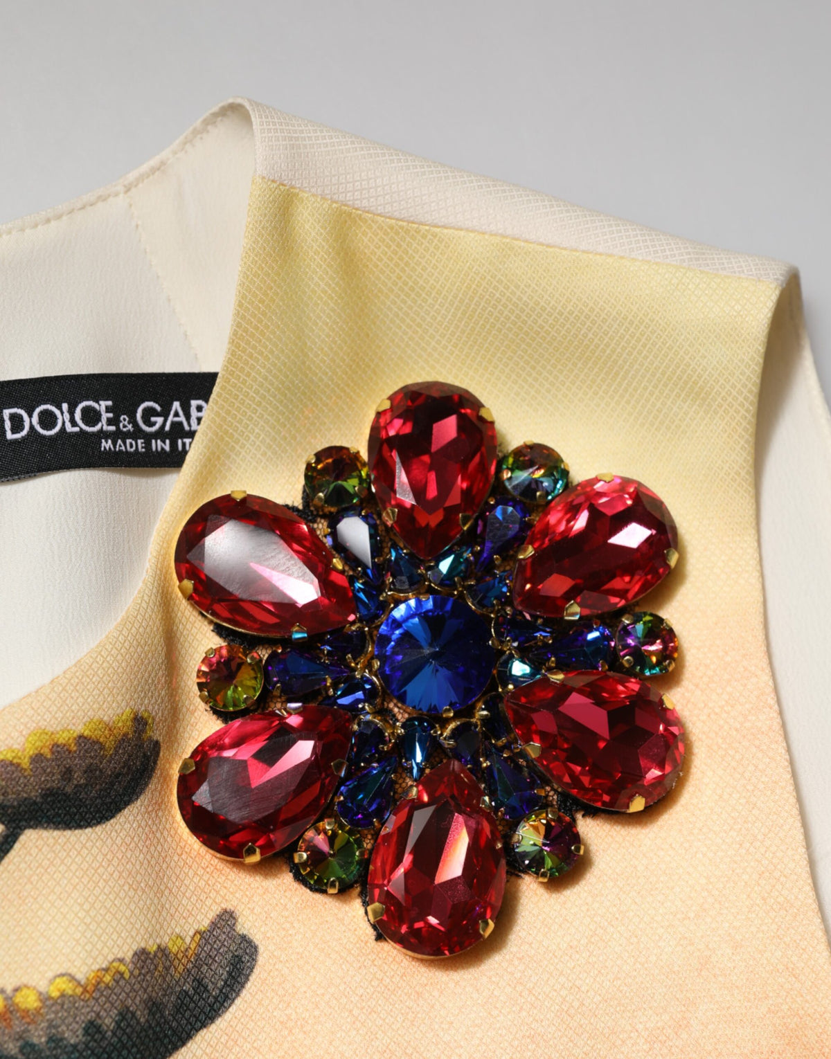 Dolce & Gabbana Women's A Line Sleeveless Acetate Crystal & Silk Mini Dress - Multicolor Print