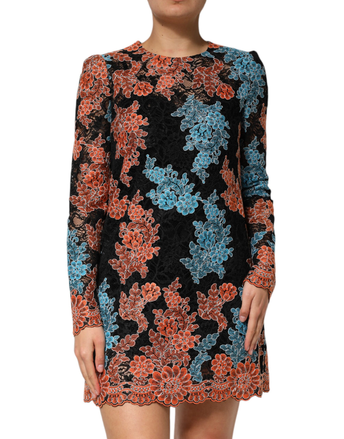 Dolce & Gabbana Women's Shift Slip Cotton Polyester Silk & Viscose Mini Dress - Multicolor Floral