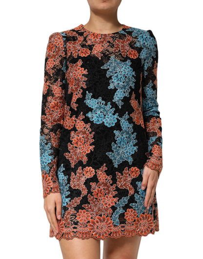Dolce & Gabbana Women's Shift Slip Cotton Polyester Silk & Viscose Mini Dress - Multicolor Floral
