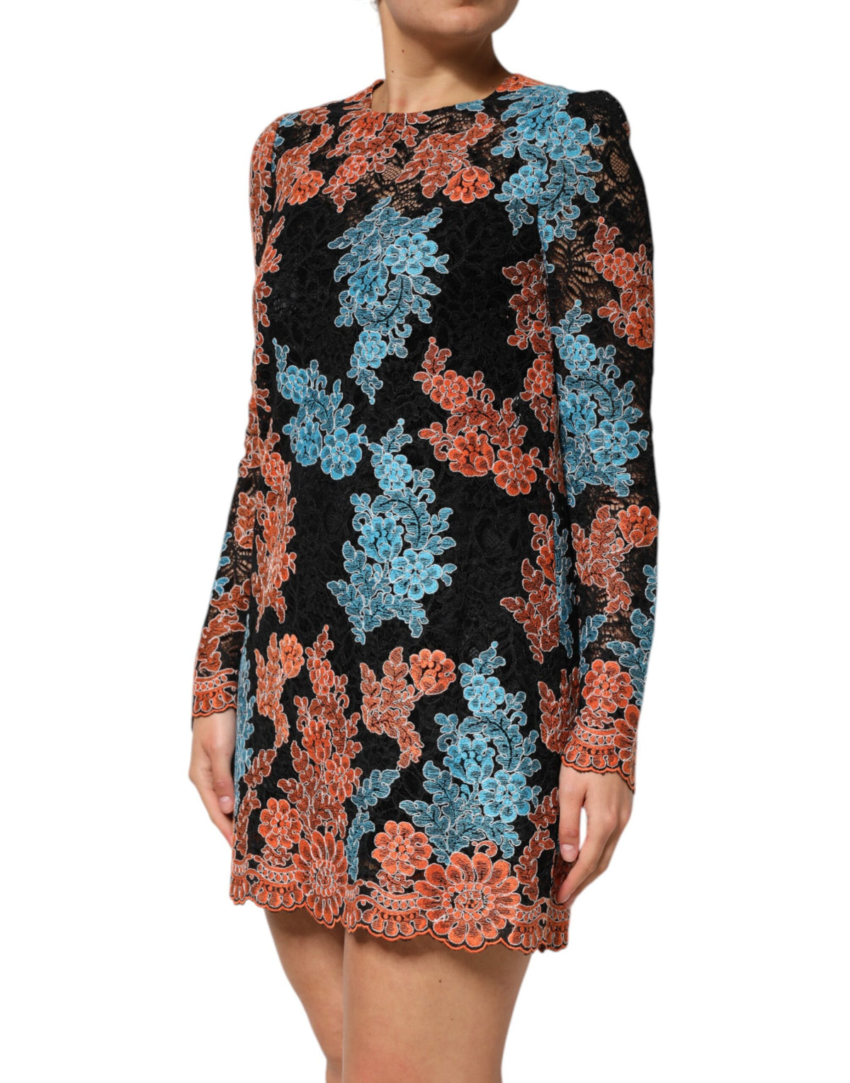 Dolce & Gabbana Women's Shift Slip Cotton Polyester Silk & Viscose Mini Dress - Multicolor Floral