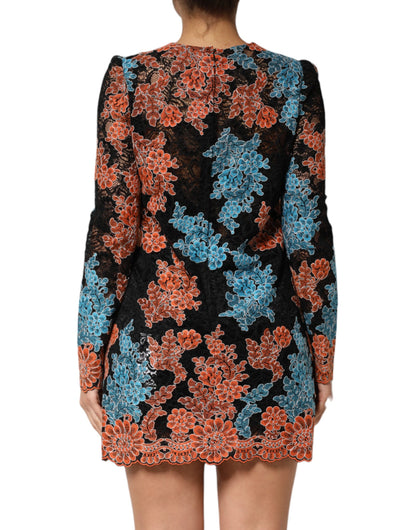Dolce & Gabbana Women's Shift Slip Cotton Polyester Silk & Viscose Mini Dress - Multicolor Floral