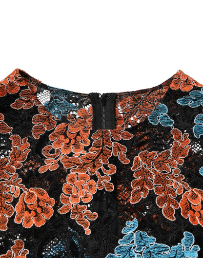 Dolce & Gabbana Women's Shift Slip Cotton Polyester Silk & Viscose Mini Dress - Multicolor Floral