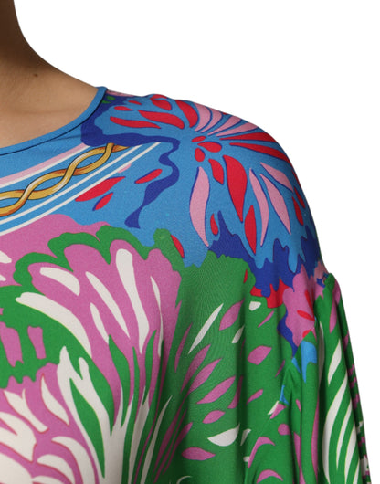 Dolce & Gabbana Women's Silk Tunic - Multicolor Patterned Floral