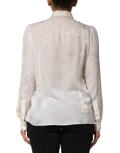 Dolce & Gabbana Women's Long-Sleeve Silk Blouse - White