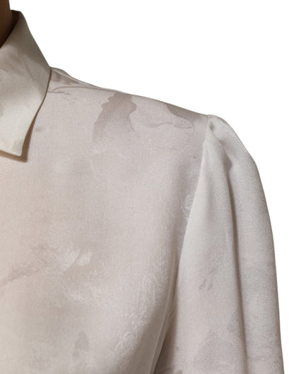 Dolce & Gabbana Women's Long-Sleeve Silk Blouse - White