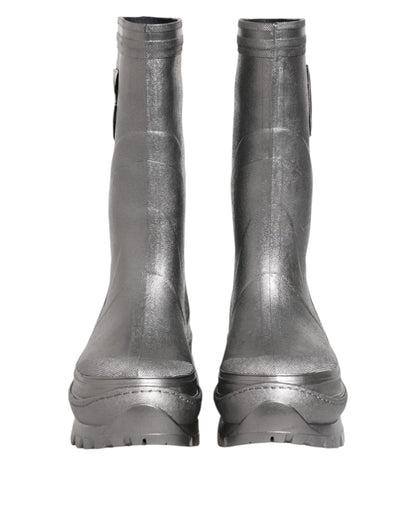 Dolce & Gabbana Men's Rubber Rain Boots - Silver