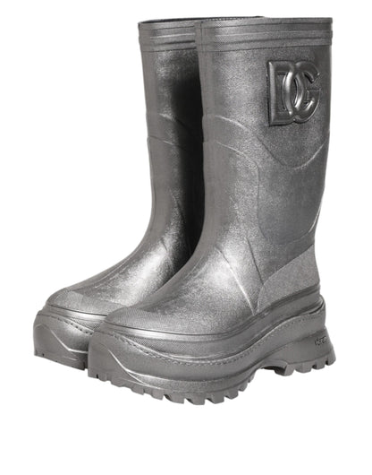 Dolce & Gabbana Men's Rubber Rain Boots - Silver