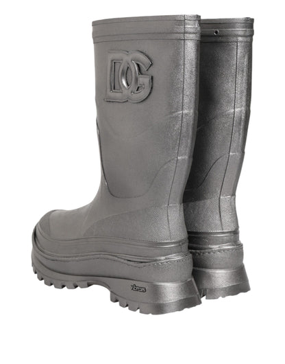 Dolce & Gabbana Men's Rubber Rain Boots - Silver