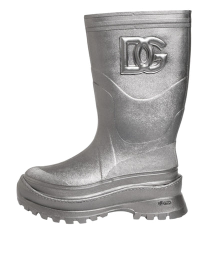 Dolce & Gabbana Men's Rubber Rain Boots - Silver
