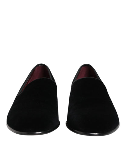 Dolce & Gabbana Men's Leather Cotton & Viscose Loafer Slip-On Shoes - Black