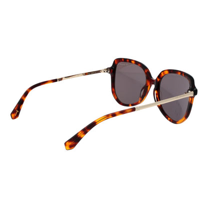 Sunglasses by Ted Baker for women in and brown featuring an opulent full-rim geometric frame design with a sophisticated brown coloured frame finish and high-performance non-polarized category-3-dark-tint lens.
