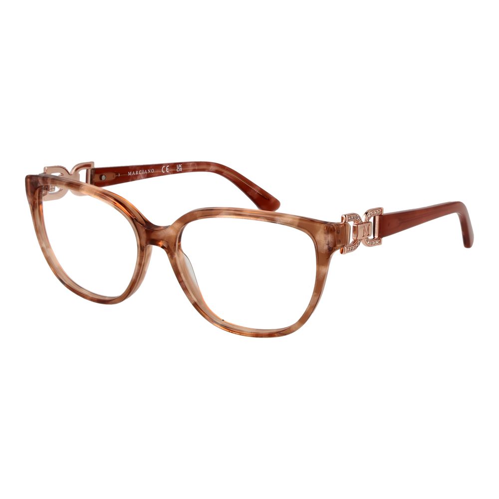 Eyeglasses Frames by Marciano by Guess for women in acetate orange features a refined silhouette, showcasing a refined coral coloured frame and full-frame frame design for a sophisticated, premium look.