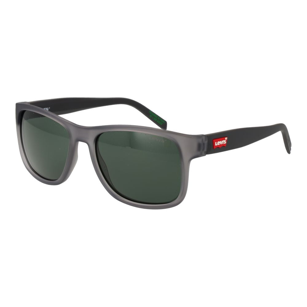 Sunglasses by Levi's for men in gray features an lustrous full-rim square frame design with gray coloured frame detailing and non-polarized category-3-dark-tint lens for a lustrous aesthetic.