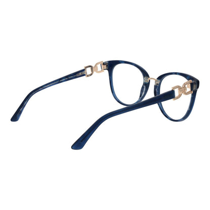 Eyeglasses Frames by Marciano by Guess for women in acetate blue features an refined silhouette, showcasing a sophisticated blue coloured frame and refined full-frame frame design for a refined look.