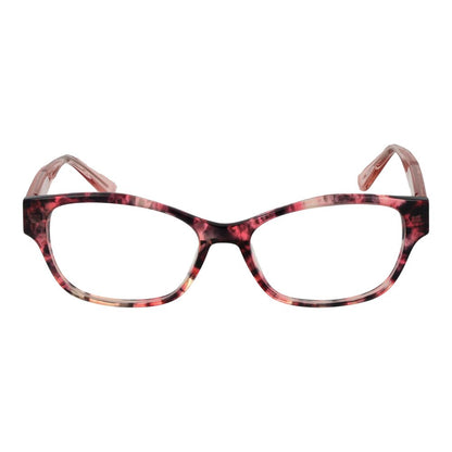 Eyeglasses Frames by Marciano by Guess for women in acetate pink showcases a reflective silhouette, artfully incorporating a sophisticated rose coloured frame with a distinct full-frame frame design.