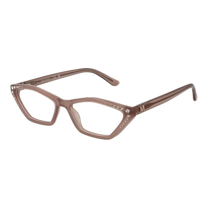 Eyeglasses Frames by Marciano by Guess for women in plastic beige features an refined silhouette, showcasing a sophisticated beige coloured frame and refined full-frame frame design for a refined look.