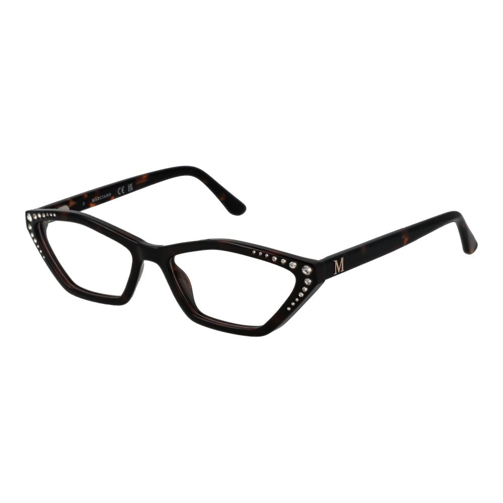 Eyeglasses Frames by Marciano by Guess for women in stainless steel and brown showcases an refined full-frame frame design featuring a sophisticated brown coloured frame for an refined and refined aesthetic.