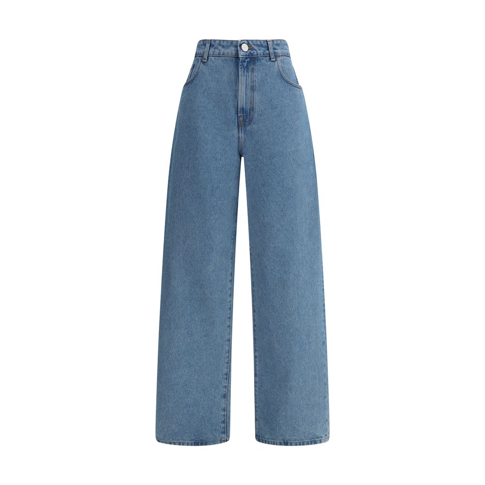 Jeans by Rohe for women in denim cotton blue features an sophisticated and relaxed-fit, regular-fit & wide with a precise long, creating a sophisticated and sophisticated silhouette.